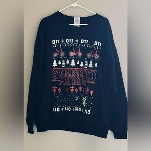Stranger Things Upside Down Christmas Sweatshirt Size XL